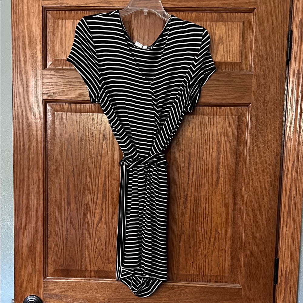 GAP Black and White Striped Mini Dress